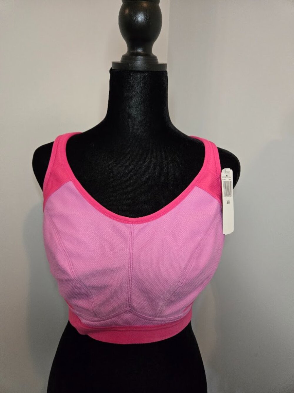 36H Felina 215152 Unity Unlined Wire Free Sports Bra Cyclamen Pop Pink NWT